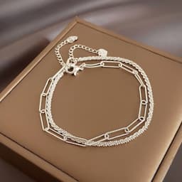 Vòng Tay Xích Cườm Bạc Thiết Kế Đơn Giản - Vòng Tay Lấp Lánh Thời Trang Cho Nữ 6