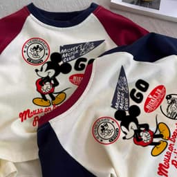Cotton Nguyên Chất Trẻ Em Áo Thun Dài Tay Cho Bé 2026summer Mới Họa Tiết Hoạt Hình Thường Ngày Cổ Tròn Bé Trai Bé Gái Trẻ Em Áo 4