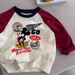 Cotton Nguyên Chất Trẻ Em Áo Thun Dài Tay Cho Bé 2026summer Mới Họa Tiết Hoạt Hình Thường Ngày Cổ Tròn Bé Trai Bé Gái Trẻ Em Áo 6