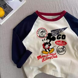 Cotton Nguyên Chất Trẻ Em Áo Thun Dài Tay Cho Bé 2026summer Mới Họa Tiết Hoạt Hình Thường Ngày Cổ Tròn Bé Trai Bé Gái Trẻ Em Áo 5