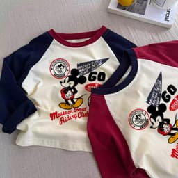 Cotton Nguyên Chất Trẻ Em Áo Thun Dài Tay Cho Bé 2026summer Mới Họa Tiết Hoạt Hình Thường Ngày Cổ Tròn Bé Trai Bé Gái Trẻ Em Áo 2