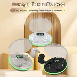 KY X66 Mới Nhất Tai Nhe Ngủ [2 Quà tặng] 1 Nhãn dán hoạt hình+1 Bao tay chơi game, Âm thanh nổi mức HiFi, Thiết kế chói sáng trong suốt, Chống nước IPX5, Giảm tiếng ồn ANC, Màn Hình Kỹ Thuật Số Thông Minh 2