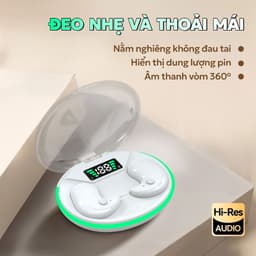 KY X66 Mới Nhất Tai Nhe Ngủ [2 Quà tặng] 1 Nhãn dán hoạt hình+1 Bao tay chơi game, Âm thanh nổi mức HiFi, Thiết kế chói sáng trong suốt, Chống nước IPX5, Giảm tiếng ồn ANC, Màn Hình Kỹ Thuật Số Thông Minh 3