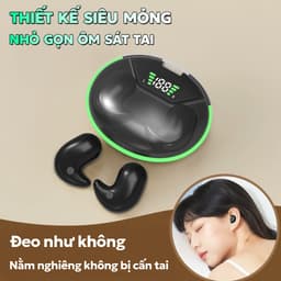 KY X66 Mới Nhất Tai Nhe Ngủ [2 Quà tặng] 1 Nhãn dán hoạt hình+1 Bao tay chơi game, Âm thanh nổi mức HiFi, Thiết kế chói sáng trong suốt, Chống nước IPX5, Giảm tiếng ồn ANC, Màn Hình Kỹ Thuật Số Thông Minh 7