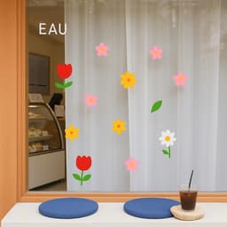 Miếng Dán Cửa Kính Dễ Thương Họa Tiết Hoa Nhỏ Đề Can Cửa Sổ Trang Trí Cửa Sổ Nhà 3