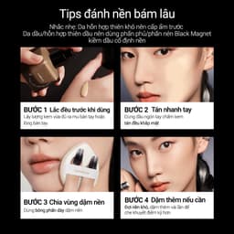 Kem nền Carslan Black Magnet Kháng nước mồ hôi , mịn lì, Bám nền Bền màu suốt 24H 30g 7