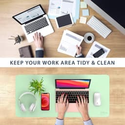 Tấm lót bàn bằng da PU cỡ lớn – Thảm trải bàn hai mặt, chống thấm nước cho văn phòng, gia đình, ăn uống, viết và chơi game 2