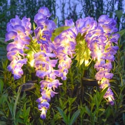 Đèn Led năng lượng mặt trời Wisteria Lantern Đèn sàn chống nước ngoài trời Đèn bãi cỏ năng lượng mặt trời Sân vườn trang trí Mô phỏng Hoa 1