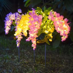 Đèn Led năng lượng mặt trời Wisteria Lantern Đèn sàn chống nước ngoài trời Đèn bãi cỏ năng lượng mặt trời Sân vườn trang trí Mô phỏng Hoa 3