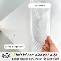 Miếng Dán Cửa Kính Bảo Vệ Sự Riêng Tư Họa Tiết Sọc Có Thể Tháo Rời, Giấy Dán Kính Không Cần Keo 3