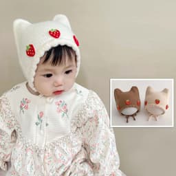 MceHKF Mũ Len Cho Bé Dễ Thương Mũ Bảo Vệ Tai Trẻ Em Mùa Đông Dày Ấm Áp Dệt Kim Cho Bé Mới 2