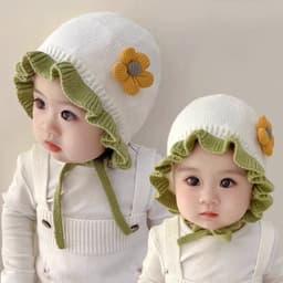 MceHKF Mũ Len Cho Bé Dễ Thương Mũ Bảo Vệ Tai Trẻ Em Mùa Đông Dày Ấm Áp Dệt Kim Cho Bé Mới 3