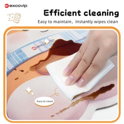 Thảm da PU để bàn 22x18cm, mặt sau chống trượt, viền may chắc chắn, phù hợp cho văn phòng tại nhà và thiết lập chơi game 8
