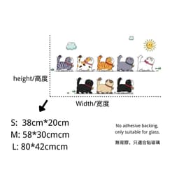 Mèo Dễ Thương Dán Cửa Hàng Thú Cưng Mèo Cà Phê Sữa Cửa Hàng Món Tráng Miệng Cửa Hàng Kính Dán Sổ Tường Dán 6