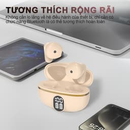 KY5 PRO-AI Tai Nghe Nhẹ Nhất Có, Tai nghe AI dịch đồng thời, Có thể dịch được 133 ngôn ngữ, Dịch trực tiếp khi video call, Màn hình hiển thị số, Chống nước IPX5, ENC khử ồn, Hỗ trợ Android & iOS [AI miễn phí trọn đời] 5
