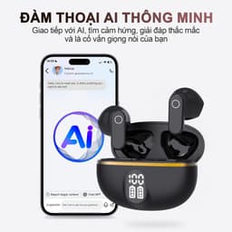 KY5 PRO-AI Tai Nghe Nhẹ Nhất Có, Tai nghe AI dịch đồng thời, Có thể dịch được 133 ngôn ngữ, Dịch trực tiếp khi video call, Màn hình hiển thị số, Chống nước IPX5, ENC khử ồn, Hỗ trợ Android & iOS [AI miễn phí trọn đời] 9
