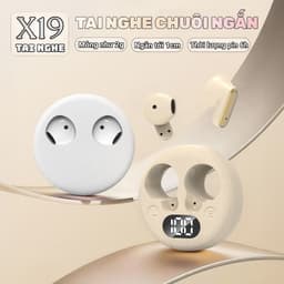 X19 Tai Nghe Chuôi Ngắn Mới Nhất [4 Quà tặng] 5 màu, Công nghệ mạ điện cao cấp, Âm thanh nổi mức HiFi, Màn hình LED hiển thị pin,Chống nước iPX5, Giảm tiếng ồn ENC 1