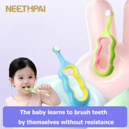 0-3 tuổi Bàn chải đánh răng tập luyện dành cho trẻ sơ sinh và trẻ mới biết đi 0-3 tuổi Vòng ngắn 0,12mm 3
