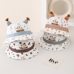 Mũ giải trí trẻ em cho bé trai và bé gái Mũ xô có họa tiết ngựa hoạt hình 3D Thích hợp cho bé 6-24 tháng tuổi 4