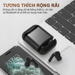 KY A16 (2 cặp tai nghe) Mới Nhất ANC Tai Nghe Đôi, 1 Cặp nghe nhét và 1 Cặp bán nhét tai, nhạc liên tục hơn 30 giờ, Âm thanh nổi cấp độ HiFi, Chống nước IPX5, Giảm tiếng ồn 9