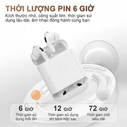 KY A16 (2 cặp tai nghe) Mới Nhất ANC Tai Nghe Đôi, 1 Cặp nghe nhét và 1 Cặp bán nhét tai, nhạc liên tục hơn 30 giờ, Âm thanh nổi cấp độ HiFi, Chống nước IPX5, Giảm tiếng ồn 6