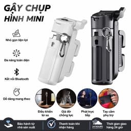 M1 MINI 3 Trong 1 Gậy Chụp Ảnh – Gậy selfie kiêm chân tripod, Tay cầm tiện dụng, Điều khiển Bluetooth không dây, Cho iPhone và Android 2