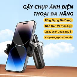 M1 MINI 3 Trong 1 Gậy Chụp Ảnh – Gậy selfie kiêm chân tripod, Tay cầm tiện dụng, Điều khiển Bluetooth không dây, Cho iPhone và Android 4
