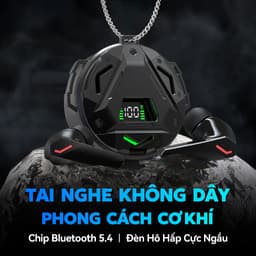 BUDS 6 PRO Chơi Game Tai Nghe, Thiết kế phong cách mecha, Hiệu ứng ánh sáng siêu ấn tượng, Âm thanh nổi cấp độ HiFi, Mic tích hợp chống nước IPX5, Giảm tiếng ồn ENC, Điều khiển cảm ứng 2