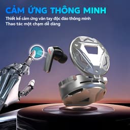 BUDS 6 PRO Chơi Game Tai Nghe, Thiết kế phong cách mecha, Hiệu ứng ánh sáng siêu ấn tượng, Âm thanh nổi cấp độ HiFi, Mic tích hợp chống nước IPX5, Giảm tiếng ồn ENC, Điều khiển cảm ứng 9
