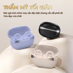 KY99 Mới Nhất Tai Nghe Kẹp Tai, Thiết kế cầu chữ C, Công nghệ nghe hở tai, Tự động nhận dạng trái-phải, Âm thanh nổi cấp HiFi, Điều khiển cảm ứng, Chống nước IPX5, Bluetooth 5.4, Hình dạng đá cuội,Freeclip, Không có cảm giác khi đeo 6