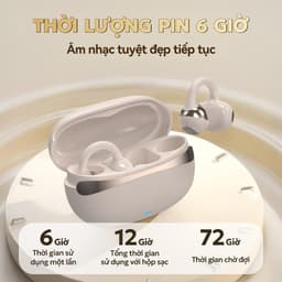 KY99 Mới Nhất Tai Nghe Kẹp Tai, Thiết kế cầu chữ C, Công nghệ nghe hở tai, Tự động nhận dạng trái-phải, Âm thanh nổi cấp HiFi, Điều khiển cảm ứng, Chống nước IPX5, Bluetooth 5.4, Hình dạng đá cuội,Freeclip, Không có cảm giác khi đeo 7