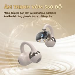 KY99 Mới Nhất Tai Nghe Kẹp Tai, Thiết kế cầu chữ C, Công nghệ nghe hở tai, Tự động nhận dạng trái-phải, Âm thanh nổi cấp HiFi, Điều khiển cảm ứng, Chống nước IPX5, Bluetooth 5.4, Hình dạng đá cuội,Freeclip, Không có cảm giác khi đeo 5
