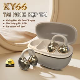 KY TECH KY66 Tai Nghe Kẹp Tai, Thiết kế cầu chữ C, Công nghệ nghe hở tai, Tự động nhận dạng trái-phải, Âm thanh nổi cấp HiFi,Điều khiển cảm ứng, Chống nước IPX5, Bluetooth 5.49, Freeclip, Không có cảm giác khi đeo 1
