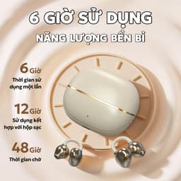 KY TECH KY66 Tai Nghe Kẹp Tai, Thiết kế cầu chữ C, Công nghệ nghe hở tai, Tự động nhận dạng trái-phải, Âm thanh nổi cấp HiFi,Điều khiển cảm ứng, Chống nước IPX5, Bluetooth 5.49, Freeclip, Không có cảm giác khi đeo 8