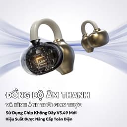 KY TECH KY66 Tai Nghe Kẹp Tai, Thiết kế cầu chữ C, Công nghệ nghe hở tai, Tự động nhận dạng trái-phải, Âm thanh nổi cấp HiFi,Điều khiển cảm ứng, Chống nước IPX5, Bluetooth 5.49, Freeclip, Không có cảm giác khi đeo 5