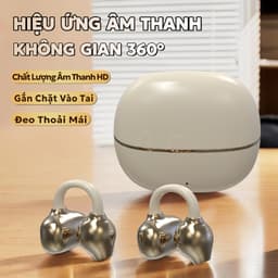 KY TECH KY66 Tai Nghe Kẹp Tai, Thiết kế cầu chữ C, Công nghệ nghe hở tai, Tự động nhận dạng trái-phải, Âm thanh nổi cấp HiFi,Điều khiển cảm ứng, Chống nước IPX5, Bluetooth 5.49, Freeclip, Không có cảm giác khi đeo 6