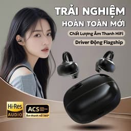 KY TECH KY66 Tai Nghe Kẹp Tai, Thiết kế cầu chữ C, Công nghệ nghe hở tai, Tự động nhận dạng trái-phải, Âm thanh nổi cấp HiFi,Điều khiển cảm ứng, Chống nước IPX5, Bluetooth 5.49, Freeclip, Không có cảm giác khi đeo 3