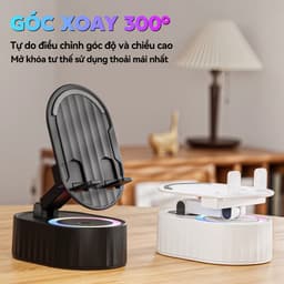 K16 Loa Cảm Ứng Không Dây (4 trong 1) Chân đế đa chức năng + Âm thanh cảm ứng/Bluetooth Loa + Sạc Dự Phòng + Đèn không gian, Âm thanh đỉnh cao, Pin lớn 3000mAh, Kết Nối Cảm Ứng, Không Cần Kết Nối Bluetooth 8