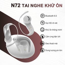 KY N72 Tai Nghe Dạng Mở, Tai nghe AI dịch đồng thời, Có thể dịch được 133 ngôn ngữ, Dịch trực tiếp khi gọi video/xem phim (hiển thị chữ), Âm thanh HiFi, Chất liệu mảnh dẻ linh hoạt, IPX5 chống nước chống bụi, Bluetooth 6.0, Đeo nhẹ không cảm giác 9