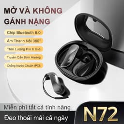 KY N72 Tai Nghe Dạng Mở, Tai nghe AI dịch đồng thời, Có thể dịch được 133 ngôn ngữ, Dịch trực tiếp khi gọi video/xem phim (hiển thị chữ), Âm thanh HiFi, Chất liệu mảnh dẻ linh hoạt, IPX5 chống nước chống bụi, Bluetooth 6.0, Đeo nhẹ không cảm giác 2