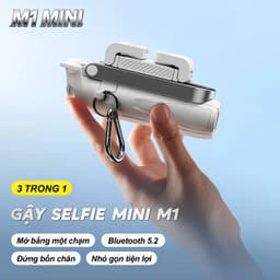M1 MINI 3 Trong 1 Gậy Chụp Ảnh – Gậy selfie kiêm chân tripod, Tay cầm tiện dụng, Điều khiển Bluetooth không dây, Cho iPhone và Android 1