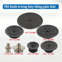 Cốc hút chân không lưới phẳng ZP2-MT cho giấy & phim, Silicone 10-30mm / NBR / ESD 2