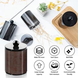WireFlow Hộp đựng tăm bông / bông tẩy trang / chỉ nha khoa bằng acrylic, phụ kiện lưu trữ phòng tắm & bàn trang điểm 6