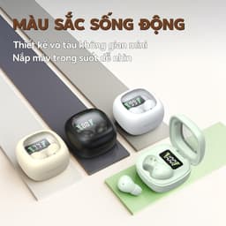 Y19 Tai nghe ngủ nhỏ nhất [3 Quà tặng] 1 Nhãn dán hoạt hình+1 Bao tay chơi game+1 Dây buộc, Âm thanh stereo chuẩn HiFi, Siêu nhẹ và siêu mỏng, Thiết kế ẩn khi đeo, Chống nước iPX5, Giảm ồn ENC, Màn hình hiển thị số 5