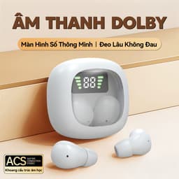Y19 Tai nghe ngủ nhỏ nhất [3 Quà tặng] 1 Nhãn dán hoạt hình+1 Bao tay chơi game+1 Dây buộc, Âm thanh stereo chuẩn HiFi, Siêu nhẹ và siêu mỏng, Thiết kế ẩn khi đeo, Chống nước iPX5, Giảm ồn ENC, Màn hình hiển thị số 3