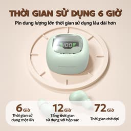 Y19 Tai nghe ngủ nhỏ nhất [3 Quà tặng] 1 Nhãn dán hoạt hình+1 Bao tay chơi game+1 Dây buộc, Âm thanh stereo chuẩn HiFi, Siêu nhẹ và siêu mỏng, Thiết kế ẩn khi đeo, Chống nước iPX5, Giảm ồn ENC, Màn hình hiển thị số 7