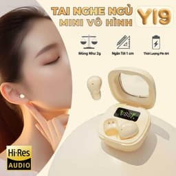 Y19 Tai nghe ngủ nhỏ nhất [3 Quà tặng] 1 Nhãn dán hoạt hình+1 Bao tay chơi game+1 Dây buộc, Âm thanh stereo chuẩn HiFi, Siêu nhẹ và siêu mỏng, Thiết kế ẩn khi đeo, Chống nước iPX5, Giảm ồn ENC, Màn hình hiển thị số 1