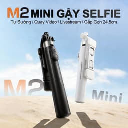 M2 MINI Gậy Chụp Ảnh Đa Năng – Gậy selfie kiêm chân tripod, 3 trong 1 bản cầm tay, Dài 1.3m có thể điều chỉnh, Xoay 360 độ, Điều khiển Bluetooth không dây, 1
