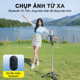 M2 MINI Gậy Chụp Ảnh Đa Năng – Gậy selfie kiêm chân tripod, 3 trong 1 bản cầm tay, Dài 1.3m có thể điều chỉnh, Xoay 360 độ, Điều khiển Bluetooth không dây, 9