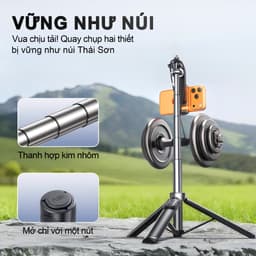 M2 MINI Gậy Chụp Ảnh Đa Năng – Gậy selfie kiêm chân tripod, 3 trong 1 bản cầm tay, Dài 1.3m có thể điều chỉnh, Xoay 360 độ, Điều khiển Bluetooth không dây, 6